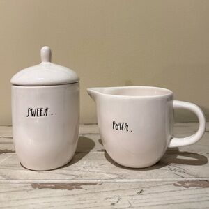 Sweet & Pour Rae Dunn Lidded Sugar Bowl & Creamer Set